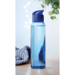 Bouteille en verre  470ml PRAGA Matières : verre Couleurs : bleu royal personnalisation rapide en France