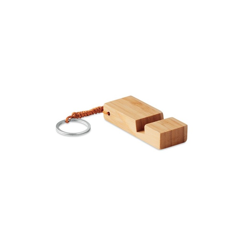 Porte-clés support smartphone personnalisé TRINEU Matières : bambou Couleurs : bois