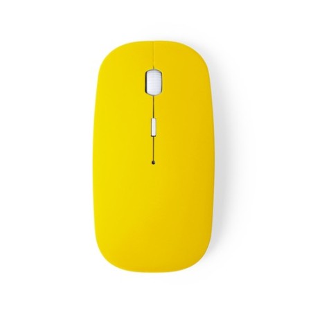 Souris Ergonomique Sans Fil Publicitaire - Lyster Couleurs : jaune impression haute définition