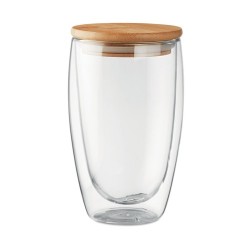 Verre double paroi personnalisé 450 ml TIRANA LARGE Matières : borosilicate Couleurs : transparent