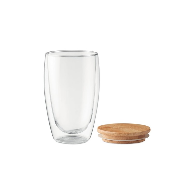 Verre double paroi personnalisé 450 ml TIRANA LARGE Matières : borosilicate Couleurs : transparent cadeau entreprise pas cher