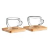 Verres expresso double paroi personnalisés - BELIZE (lot de 2) Matières : bambou Couleurs : transparent