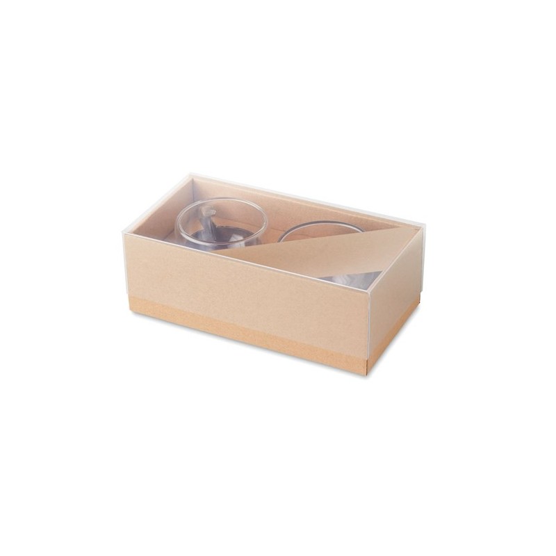 Verres expresso double paroi personnalisés - BELIZE (lot de 2) Matières : bambou Couleurs : transparent personnalisable avec vot