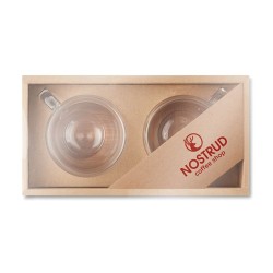 Verres expresso double paroi personnalisés - BELIZE (lot de 2) Matières : bambou Couleurs : transparent goodies publicitaire évé