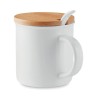 Mug en porcelaine élégant et pratique avec cuillère KENYA Matières : porcelaine Couleurs : blanc