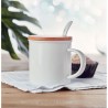 Mug en porcelaine élégant et pratique avec cuillère KENYA Matières : porcelaine Couleurs : blanc impression haute définition