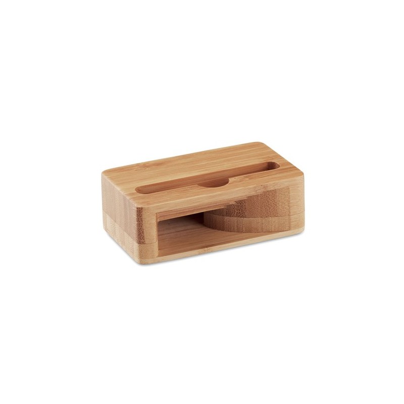 Support de téléphone en bambou personnalisé CARACOL Matières : bambou Couleurs : bois