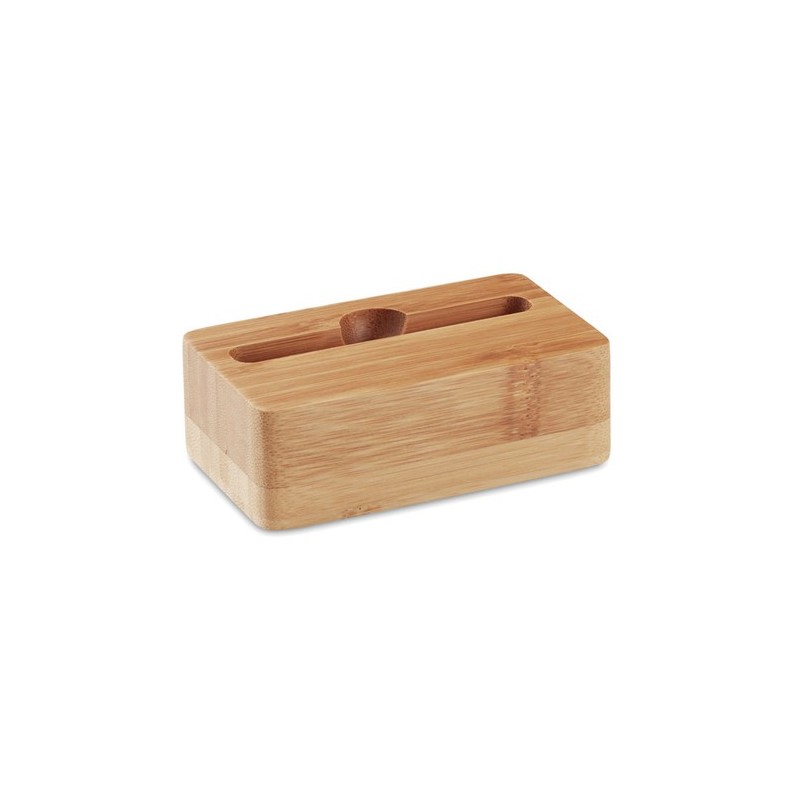 Support de téléphone en bambou personnalisé CARACOL Matières : bambou Couleurs : bois personnalisable avec votre logo