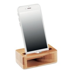 Support de téléphone en bambou personnalisé CARACOL Matières : bambou Couleurs : bois cadeau entreprise pas cher