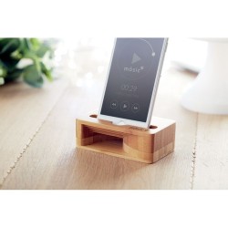 Support de téléphone en bambou personnalisé CARACOL Matières : bambou Couleurs : bois goodies publicitaire événementiel