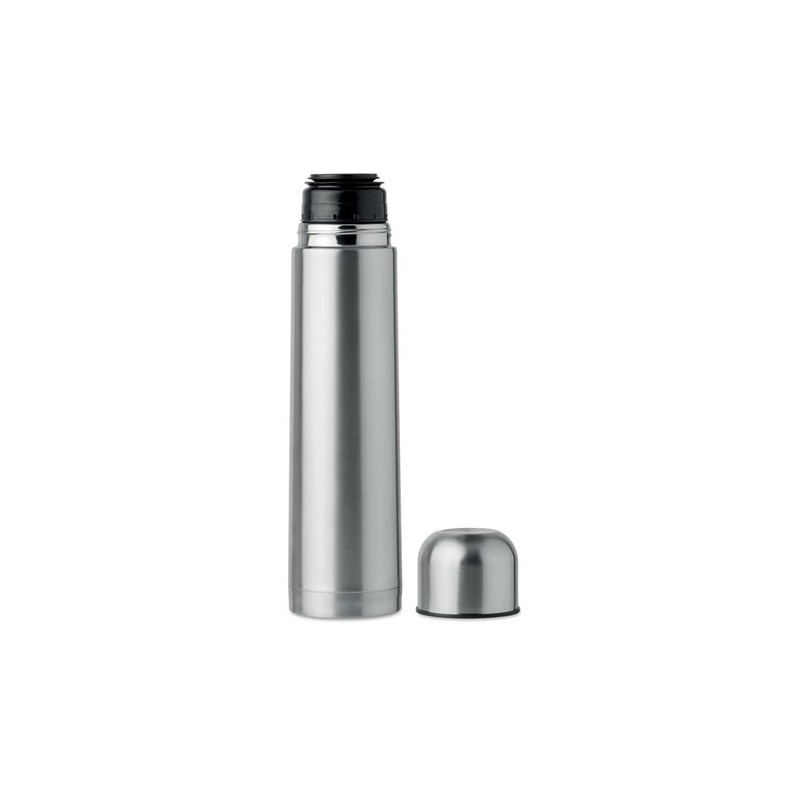 Bouteille thermos isotherme personnalisée 900 ml BIG CHAN Matières : acier inoxydable Couleurs : argenté mat personnalisable ave