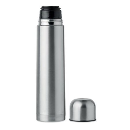 Bouteille thermos isotherme personnalisée 900 ml BIG CHAN Matières : acier inoxydable Couleurs : argenté mat personnalisable ave