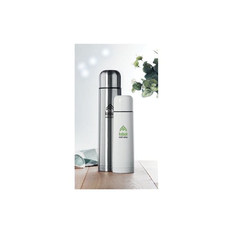 Bouteille thermos isotherme personnalisée 900 ml BIG CHAN Matières : acier inoxydable Couleurs : argenté mat cadeau entreprise p