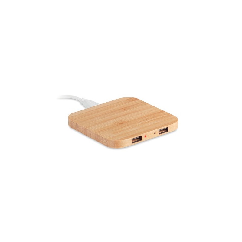 Chargeur sans fil  en bambou personnalisé CUADRO Matières : bambou Couleurs : bois