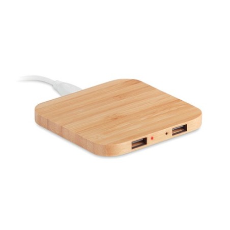 Chargeur sans fil  en bambou personnalisé CUADRO Matières : bambou Couleurs : bois