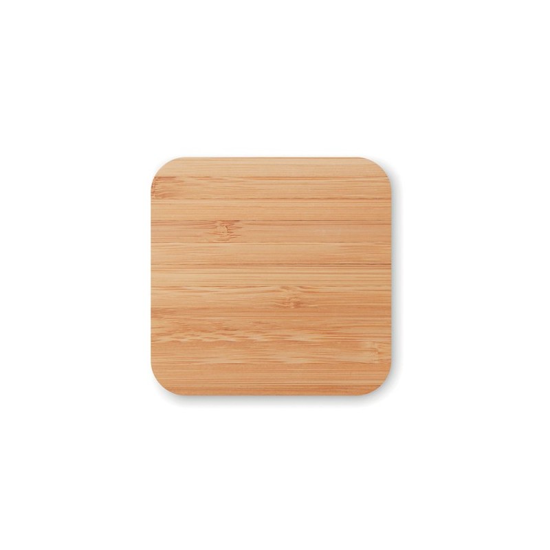 Chargeur sans fil  en bambou personnalisé CUADRO Matières : bambou Couleurs : bois personnalisable avec votre logo