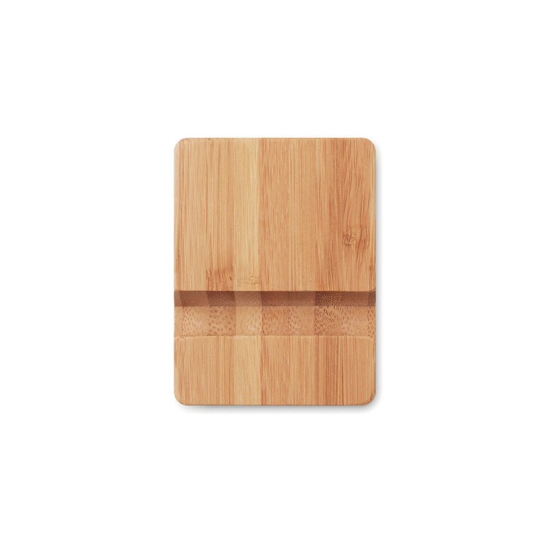 Support de téléphone en bambou personnalisé APOYA Matières : bambou Couleurs : bois personnalisable avec votre logo