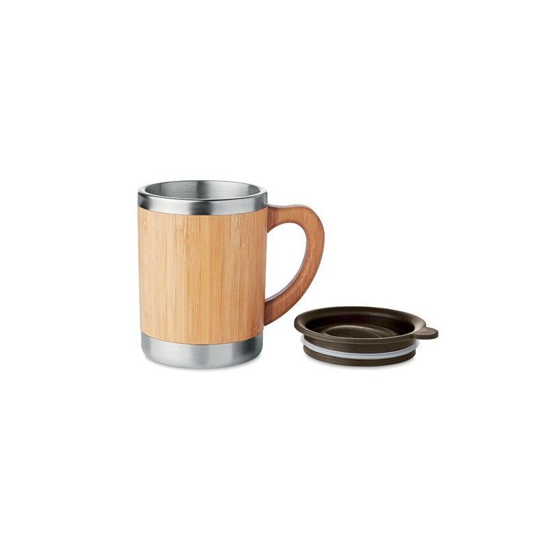 Gobelet Isotherme Éco-responsable 300ml en Bambou MOKKA Matières : acier inoxydable Couleurs : bois cadeau entreprise pas cher