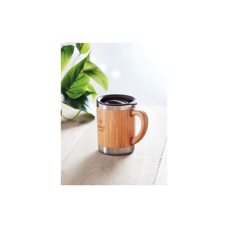 Gobelet Isotherme Éco-responsable 300ml en Bambou MOKKA Matières : acier inoxydable Couleurs : bois objet promotionnel éco-respo
