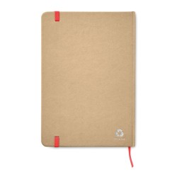 Carnet A5 Éco-responsable en carton recyclé Personnalisé EVERWRITE Matières : papier Couleurs : rouge objet promotionnel éco-res