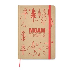 Carnet A5 Éco-responsable en carton recyclé Personnalisé EVERWRITE Matières : papier Couleurs : rouge cadeau client original