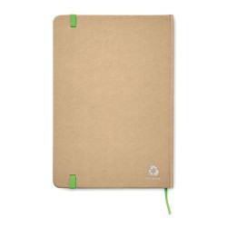 Carnet A5 Éco-responsable en carton recyclé Personnalisé EVERWRITE Matières : papier Couleurs : vert citron cadeau collaborateur