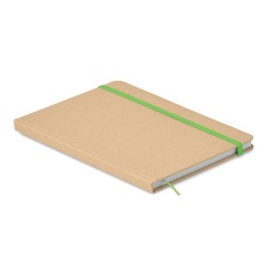 Carnet A5 Éco-responsable en carton recyclé Personnalisé EVERWRITE Matières : papier Couleurs : vert citron impression logo haut