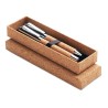 Stylo bille en métal  avec boîte en liège personnalisé QUERCUS Matières : métal Couleurs : bois