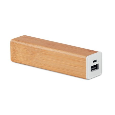 Chargeur Éco-responsable Personnalisé 2200 mAh en Bambou POWERBAM Couleurs : bois