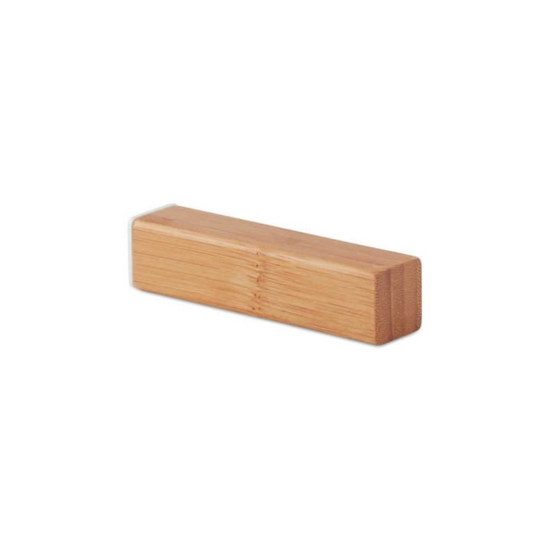 Chargeur Éco-responsable Personnalisé 2200 mAh en Bambou POWERBAM Couleurs : bois personnalisable avec votre logo