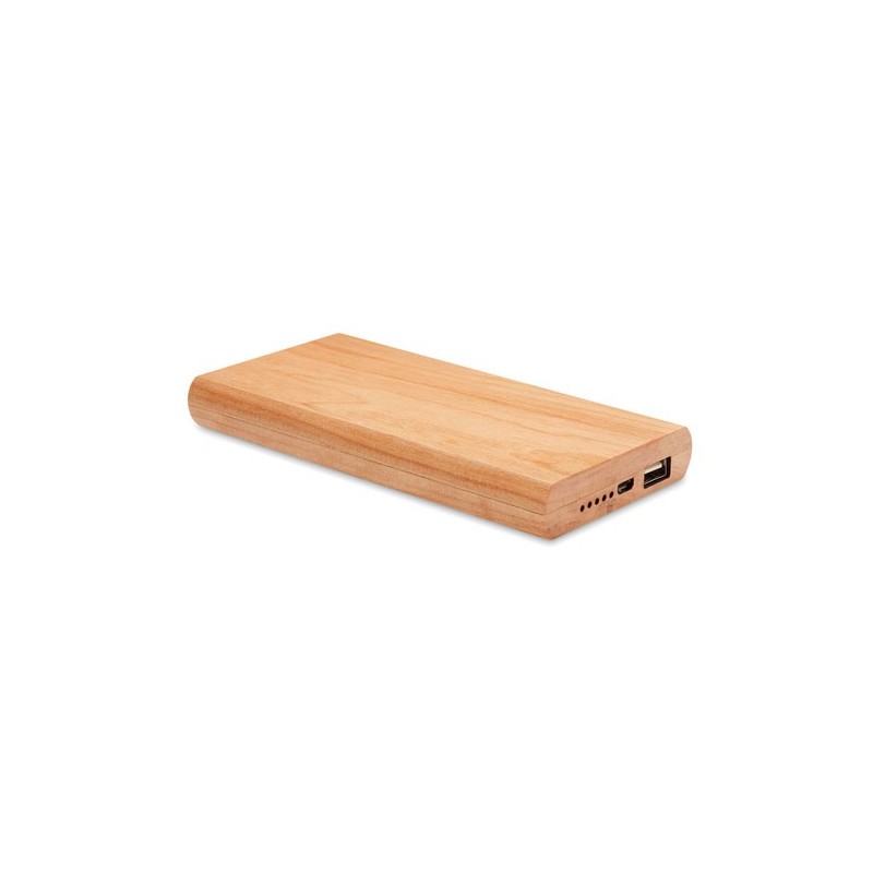 Chargeur Éco-responsable Personnalisé 4000 mAh en Bambou ARENAPOWER Matières : bambou Couleurs : bois
