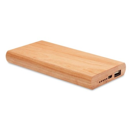 Chargeur Éco-responsable Personnalisé 4000 mAh en Bambou ARENAPOWER Matières : bambou Couleurs : bois