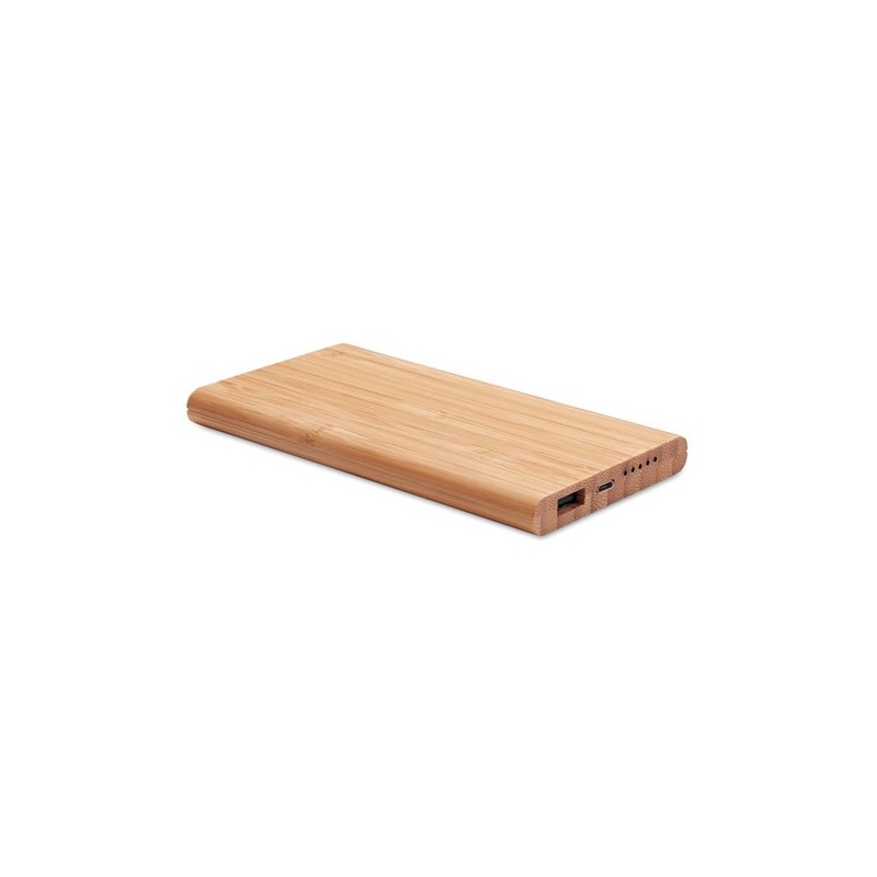 Chargeur Éco-responsable Personnalisé Powerbank en Bambou - ARENA Matières : bambou Couleurs : bois