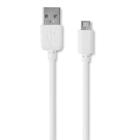 Câble 3 en 1 Personnalisé avec Adaptateur - LIGO CABLE Matières : PVC Couleurs : blanc cadeau entreprise pas cher