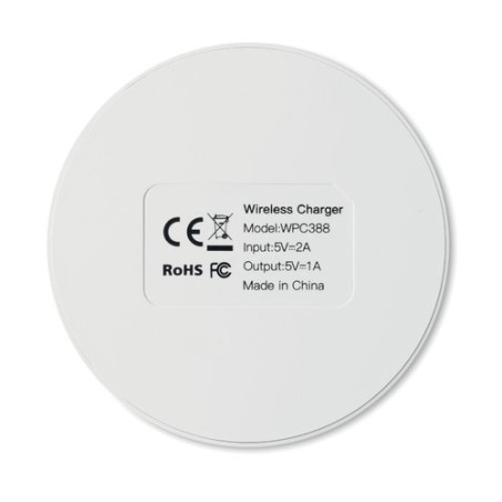 Chargeur sans fil personnalisé haute technologie FLAKE Matières : ABS Couleurs : blanc personnalisable avec votre logo