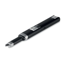 Briquet USB Éco-responsable Grand et Personnalisé FLASMA PLUS Matières : ABS Couleurs : noir
