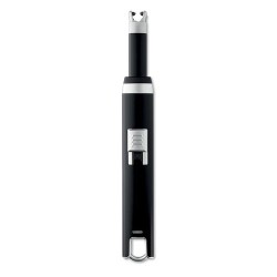Briquet USB Éco-responsable Grand et Personnalisé FLASMA PLUS Matières : ABS Couleurs : noir cadeau entreprise pas cher