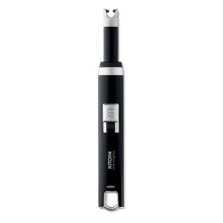 Briquet USB Éco-responsable Grand et Personnalisé FLASMA PLUS Matières : ABS Couleurs : noir goodies publicitaire événementiel