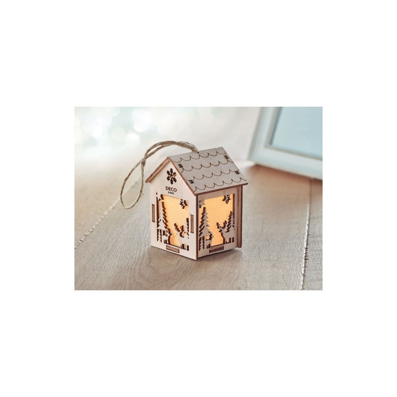 Maisonnette en MDF Lumineuse PONIA - Décoration de Noël