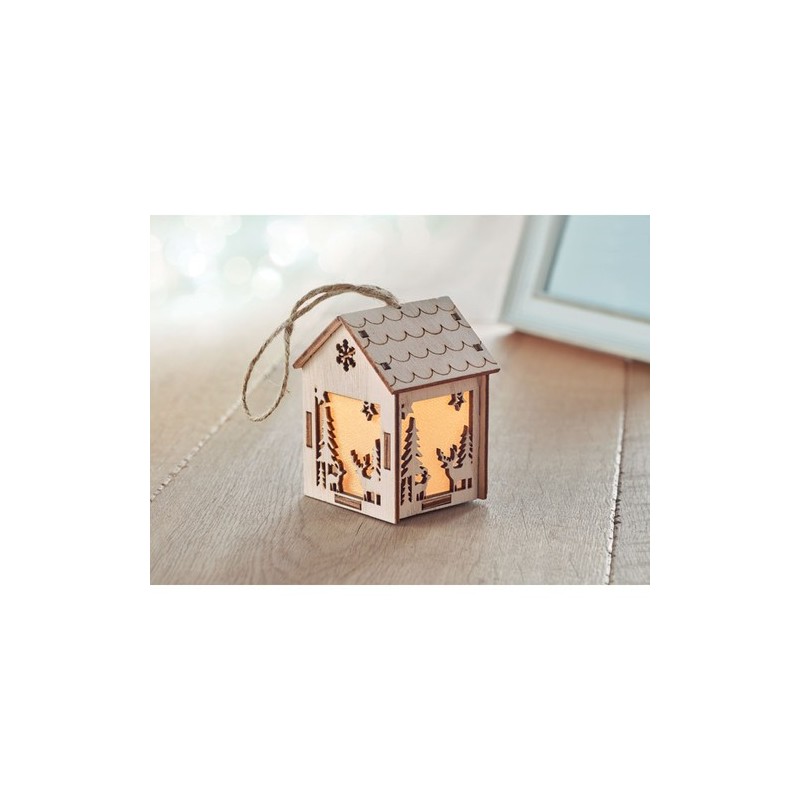Maisonnette en MDF Lumineuse PONIA - Décoration de Noël