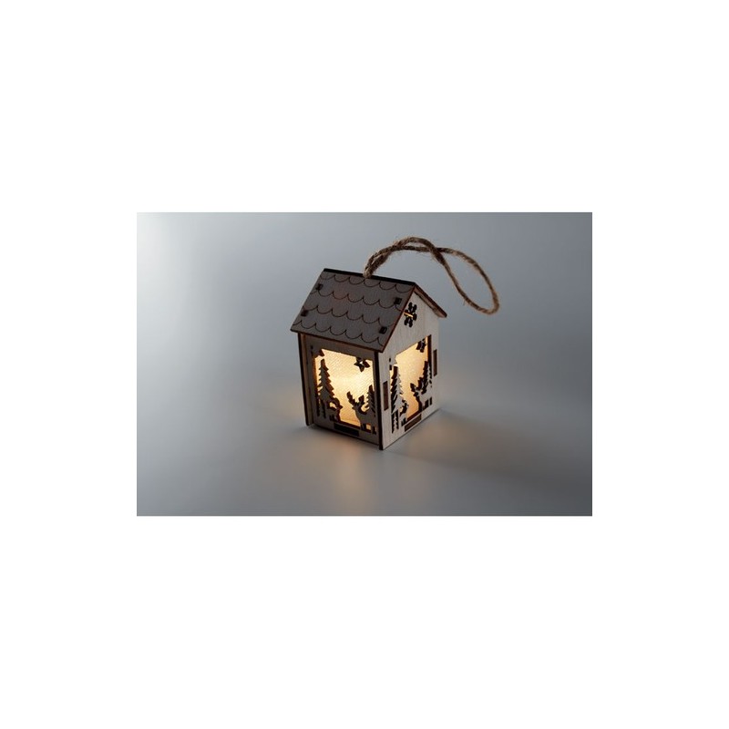 Maisonnette en MDF Lumineuse PONIA - Décoration de Noël
