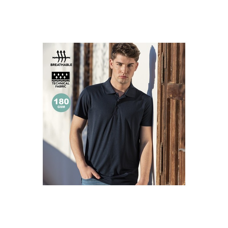 Polo personnalisé Tecnic Plus Matières : polyester Taille textile : L Couleurs : bleu clair impression logo haute qualité