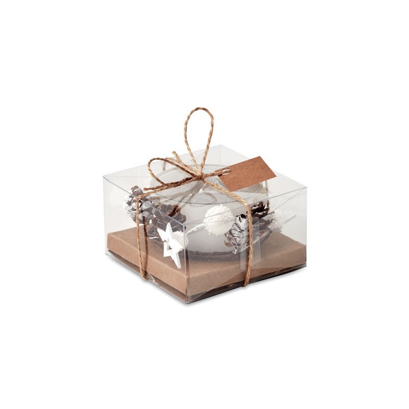 Bougeoir Chic en Verre Éco-responsable Personnalisé de Noël - BOUGIE