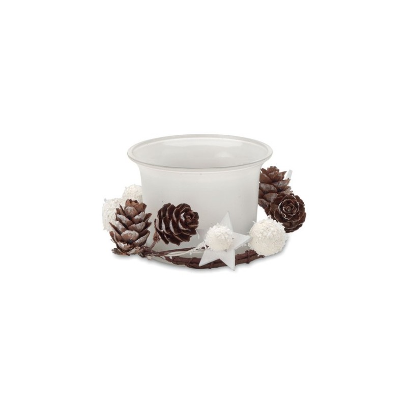 Bougeoir Chic en Verre Éco-responsable Personnalisé de Noël - BOUGIE cadeau entreprise pas cher