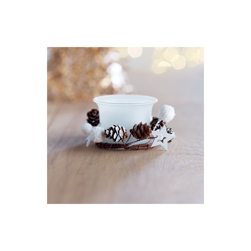 Bougeoir Chic en Verre Éco-responsable Personnalisé de Noël - BOUGIE impression haute définition