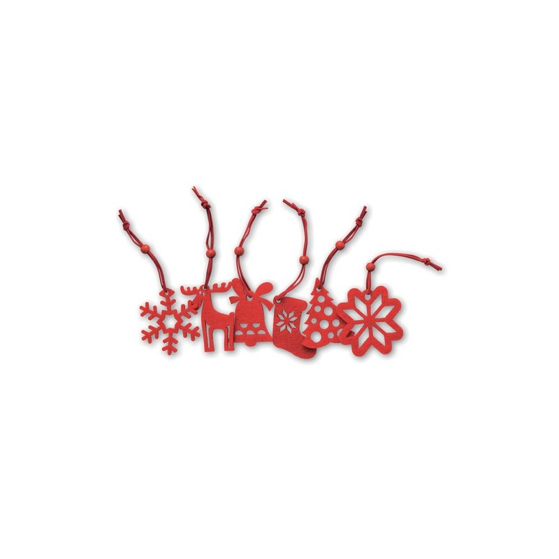 Décorations en Feutre Rouge - Lot de 6 Unique