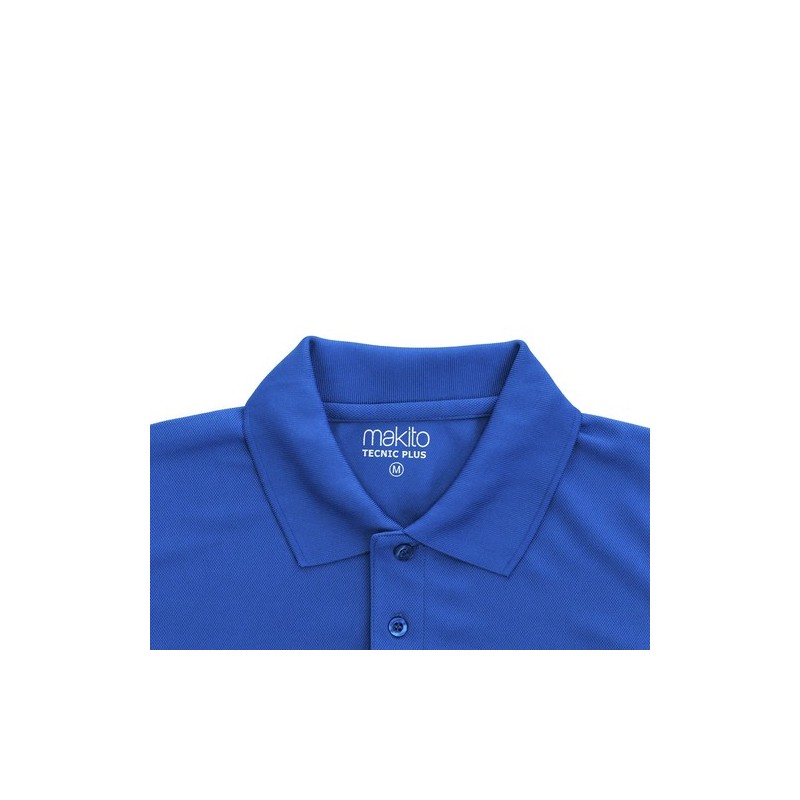 Polo personnalisé Tecnic Plus Matières : polyester Taille textile : XXL Couleurs : bleu marquage couleur éclatante