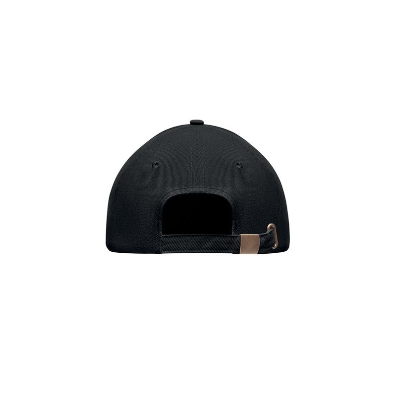 Casquette personnalisable en coton lourd à 6 panneaux - TEKAPO Matières : coton Couleurs : noir marquage couleur éclatante