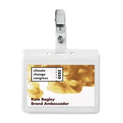 Badge holder en PVC personnalisé - CLIPBADGE cadeau entreprise pas cher