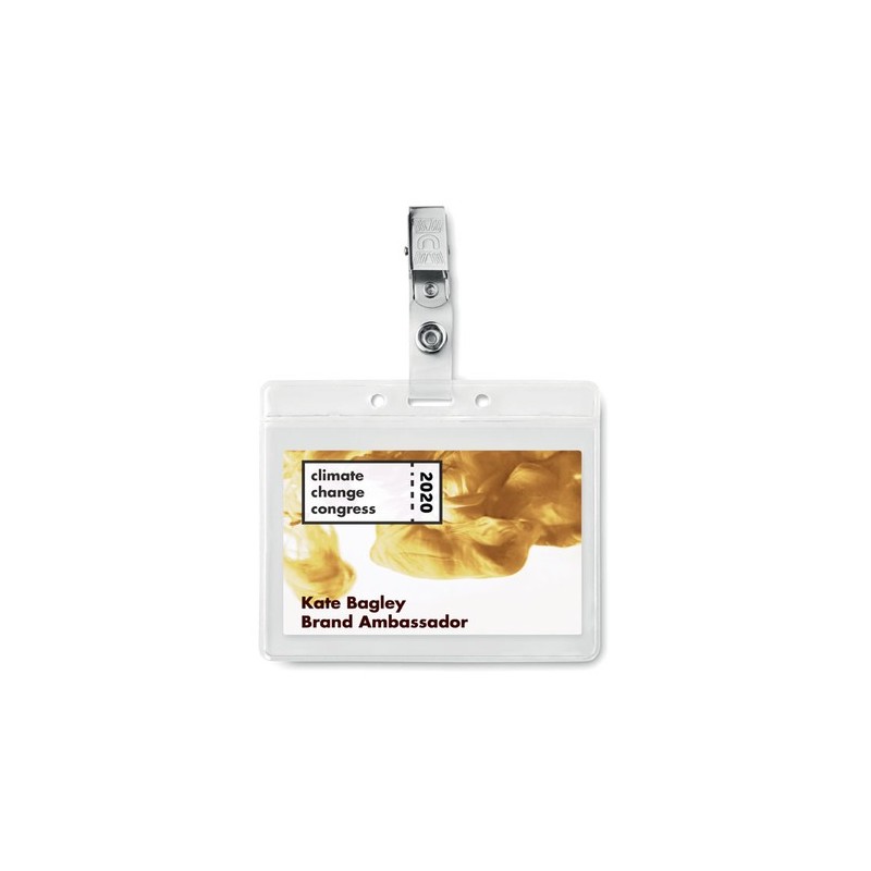 Badge holder en PVC personnalisé - CLIPBADGE cadeau entreprise pas cher